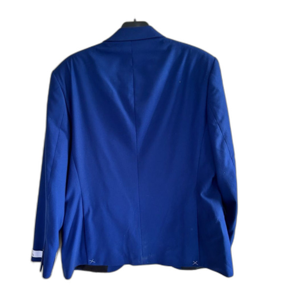 Mens 44 R Suit Jacket Sports Coat Blazer Office Work Wedding Groomsman Blue L - Picture 2 of 7